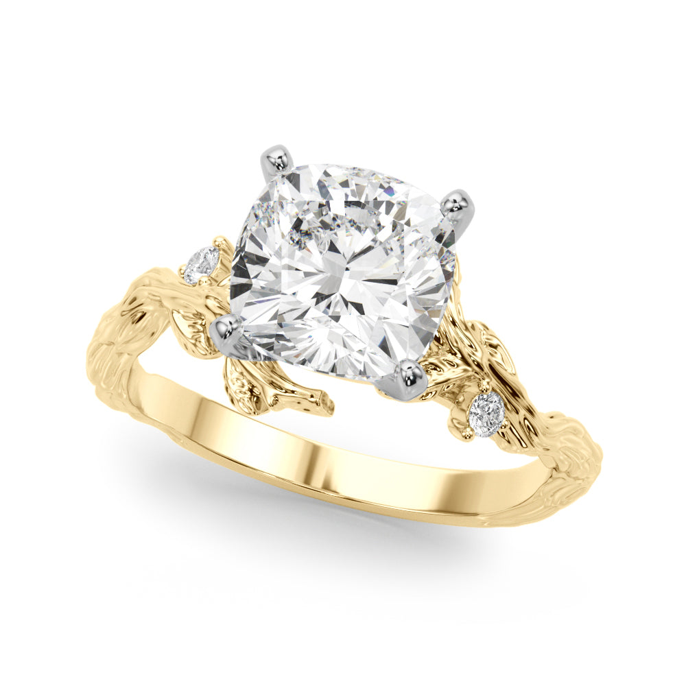 Resplendent Center Round Diamond Engagement Ring — 9K/18K Gold & Platinum