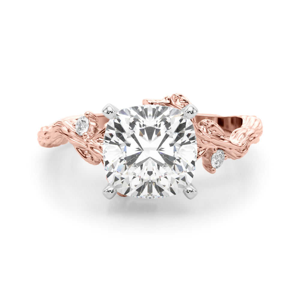 Resplendent Center Round Diamond Engagement Ring — 9K/18K Gold & Platinum