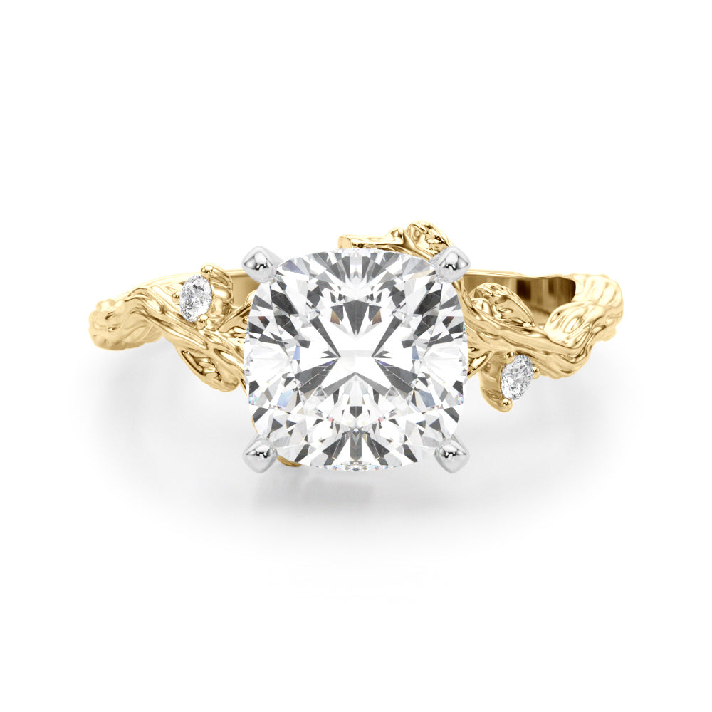 Resplendent Center Round Diamond Engagement Ring — 9K/18K Gold & Platinum
