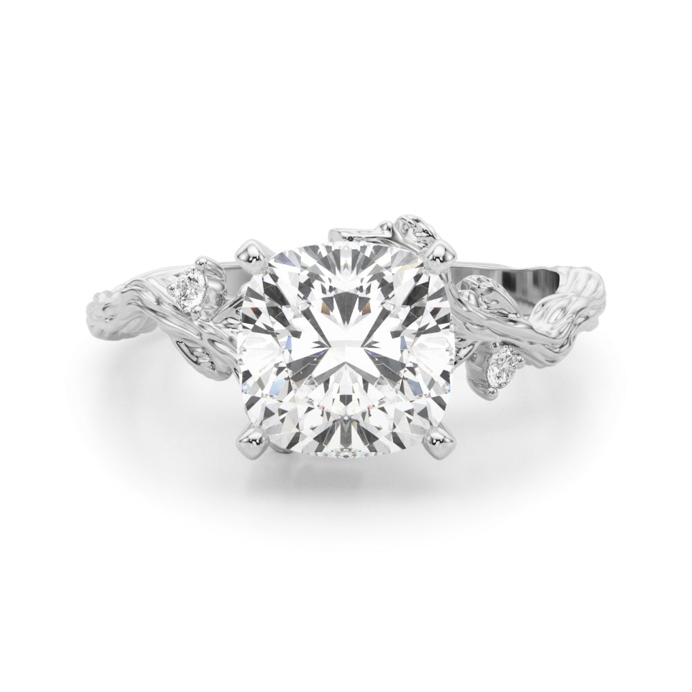 Resplendent Center Round Diamond Engagement Ring — 9K/18K Gold & Platinum
