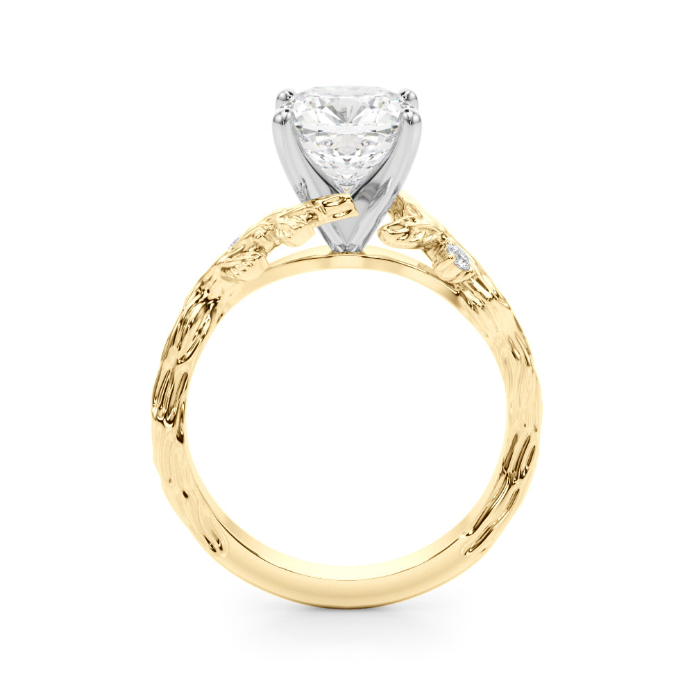 Resplendent Center Round Diamond Engagement Ring — 9K/18K Gold & Platinum