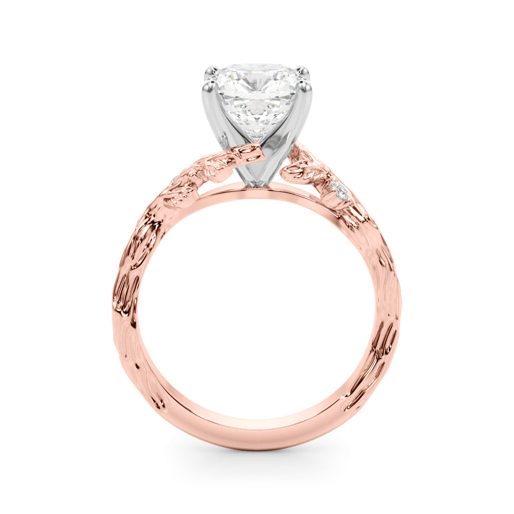 Resplendent Center Round Diamond Engagement Ring — 9K/18K Gold & Platinum