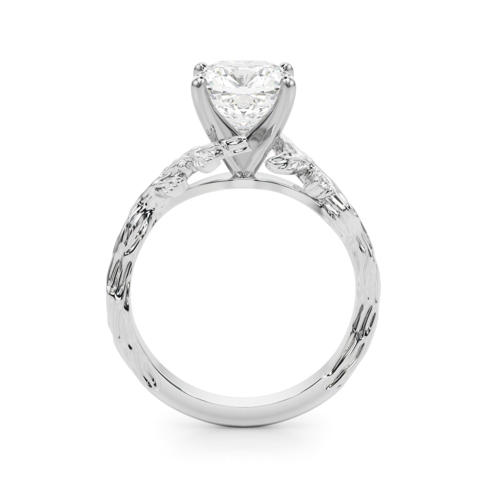 Resplendent Center Round Diamond Engagement Ring — 9K/18K Gold & Platinum