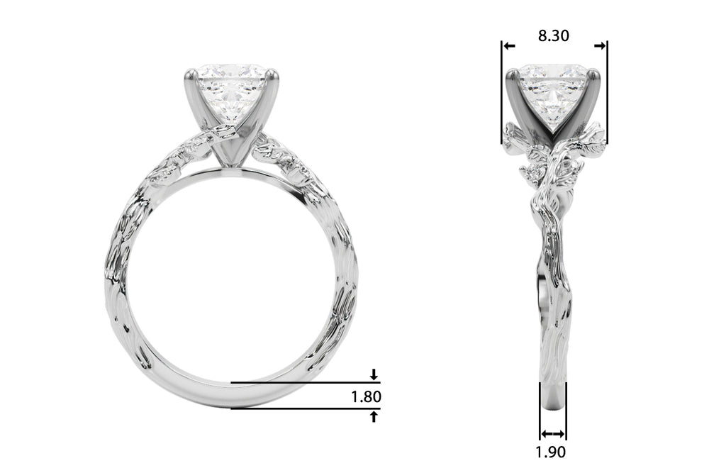 Resplendent Center Round Diamond Engagement Ring — 9K/18K Gold & Platinum
