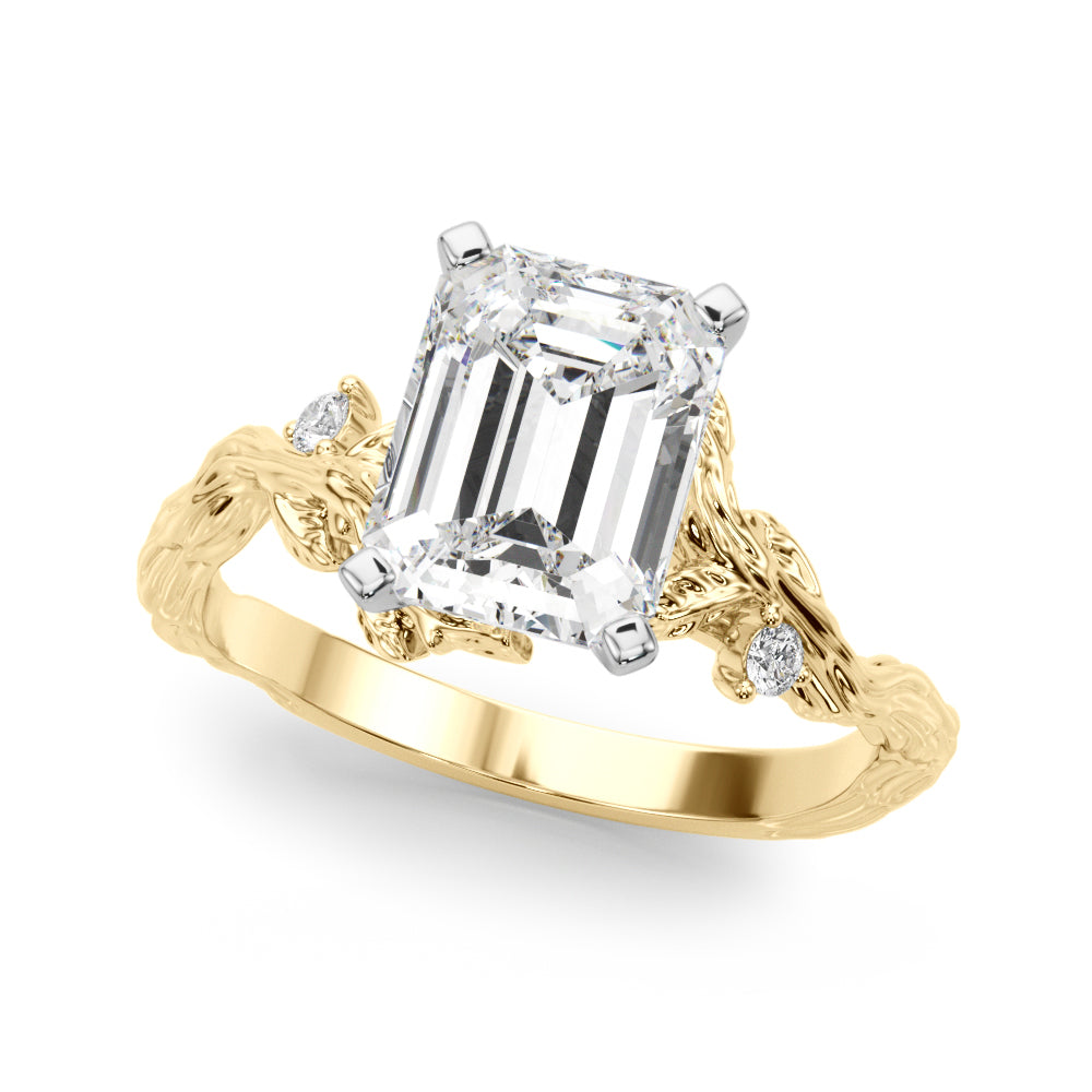 Resplendent Center Round Diamond Engagement Ring — 9K/18K Gold & Platinum