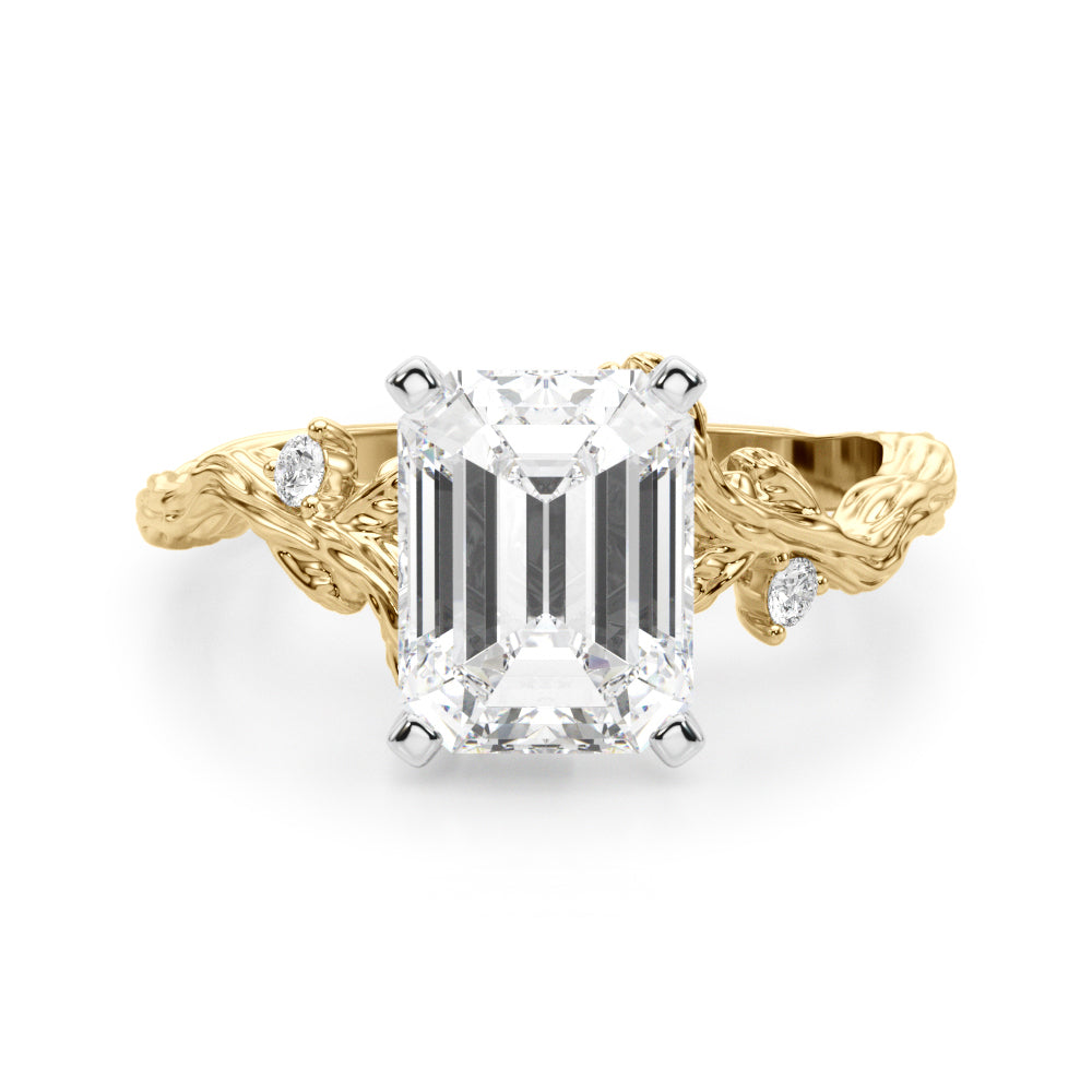 Resplendent Center Round Diamond Engagement Ring — 9K/18K Gold & Platinum