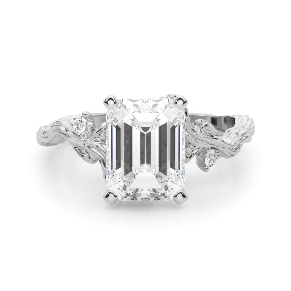 Resplendent Center Round Diamond Engagement Ring — 9K/18K Gold & Platinum