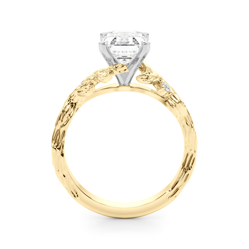 Resplendent Center Round Diamond Engagement Ring — 9K/18K Gold & Platinum