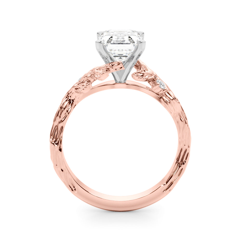 Resplendent Center Round Diamond Engagement Ring — 9K/18K Gold & Platinum