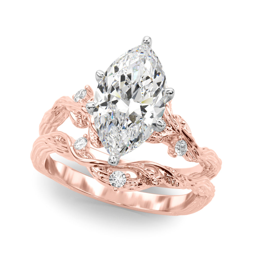 Resplendent Center Round Diamond Engagement Ring — 9K/18K Gold & Platinum