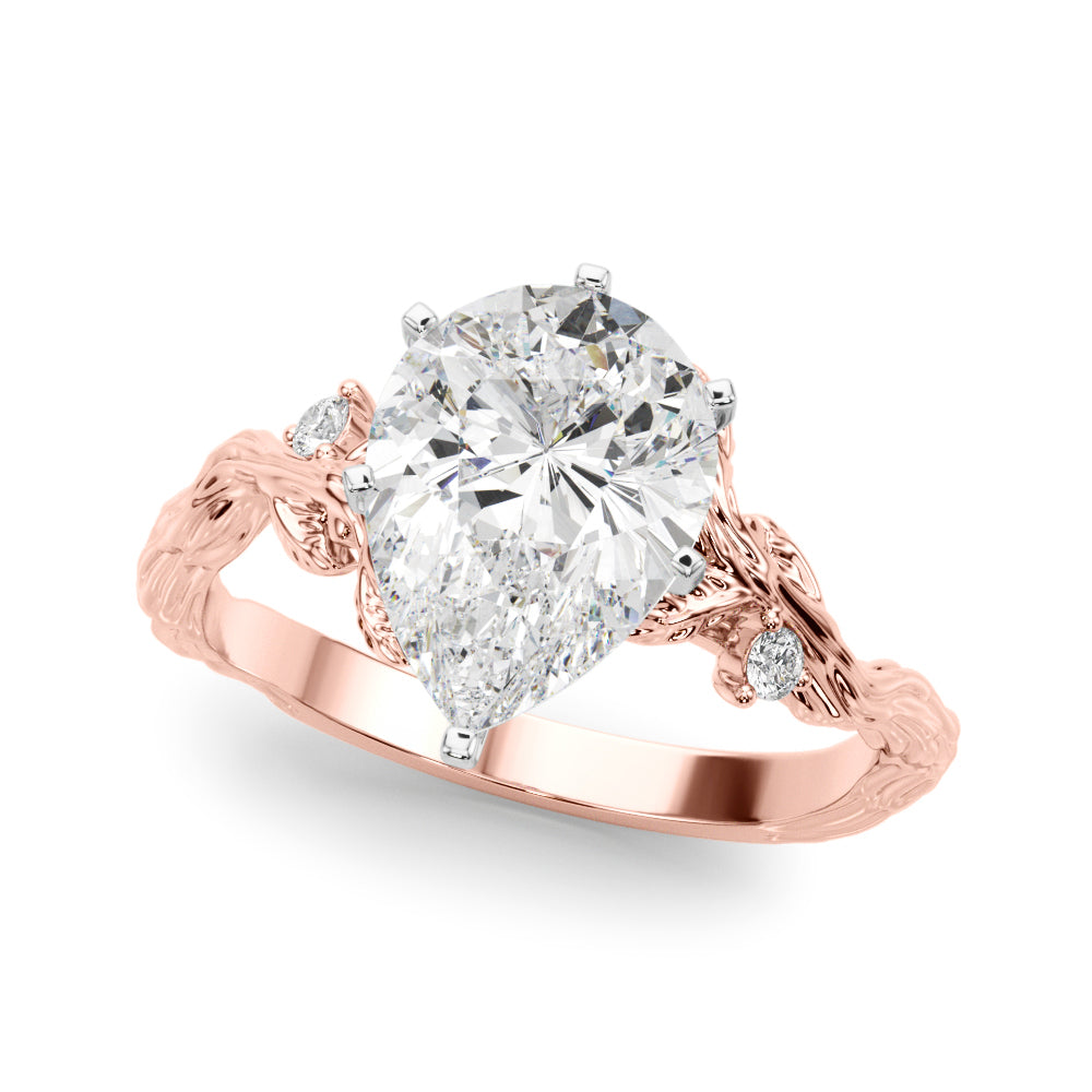 Resplendent Center Round Diamond Engagement Ring — 9K/18K Gold & Platinum