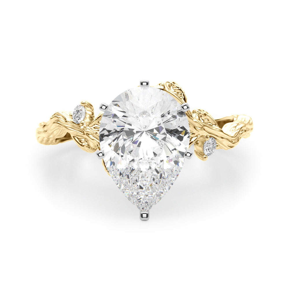 Resplendent Center Round Diamond Engagement Ring — 9K/18K Gold & Platinum