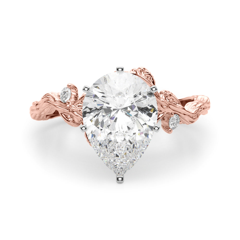 Resplendent Center Round Diamond Engagement Ring — 9K/18K Gold & Platinum