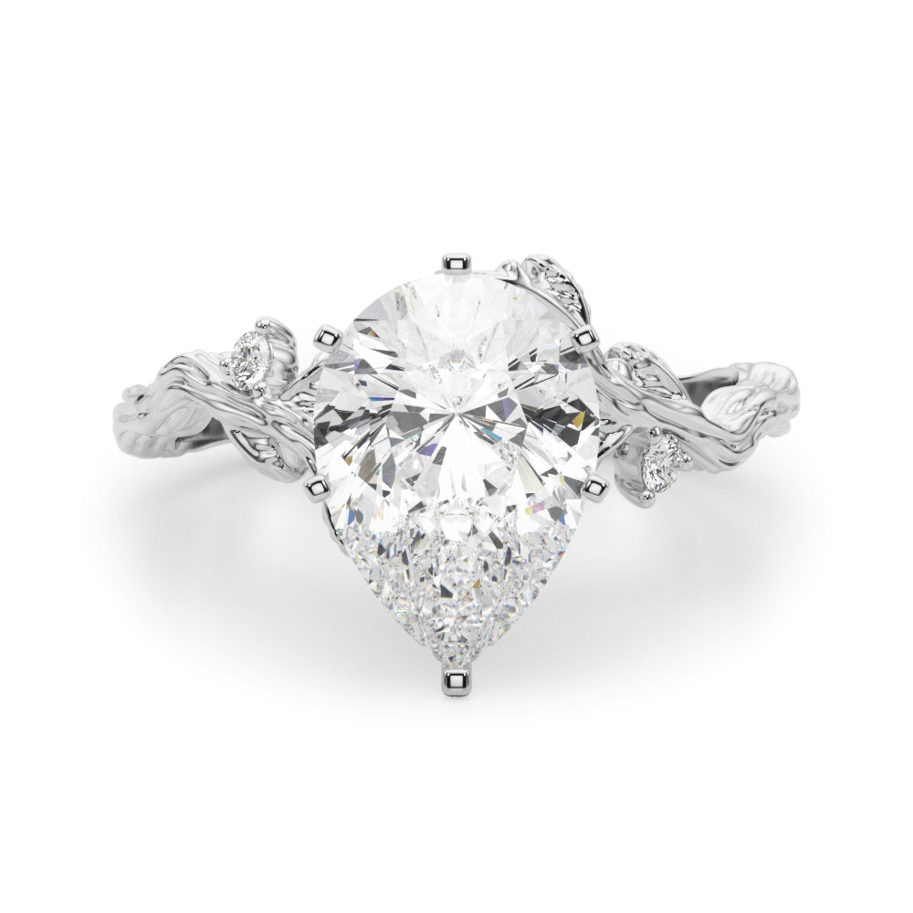 Resplendent Center Round Diamond Engagement Ring — 9K/18K Gold & Platinum