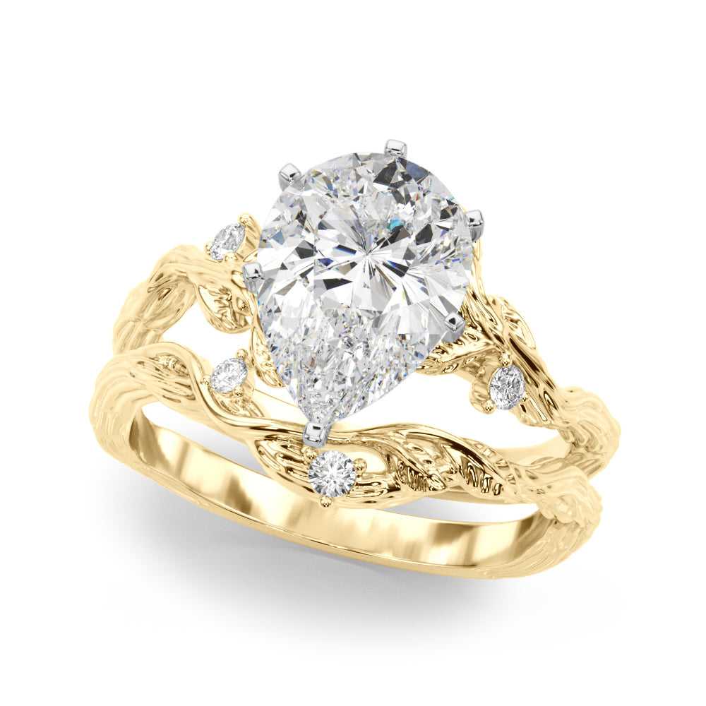 Resplendent Center Round Diamond Engagement Ring — 9K/18K Gold & Platinum