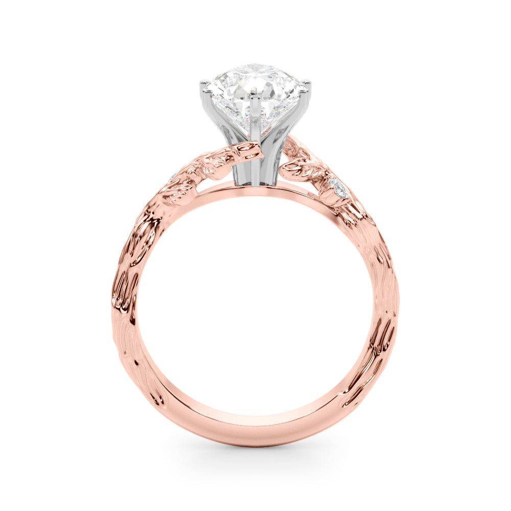 Resplendent Center Round Diamond Engagement Ring — 9K/18K Gold & Platinum