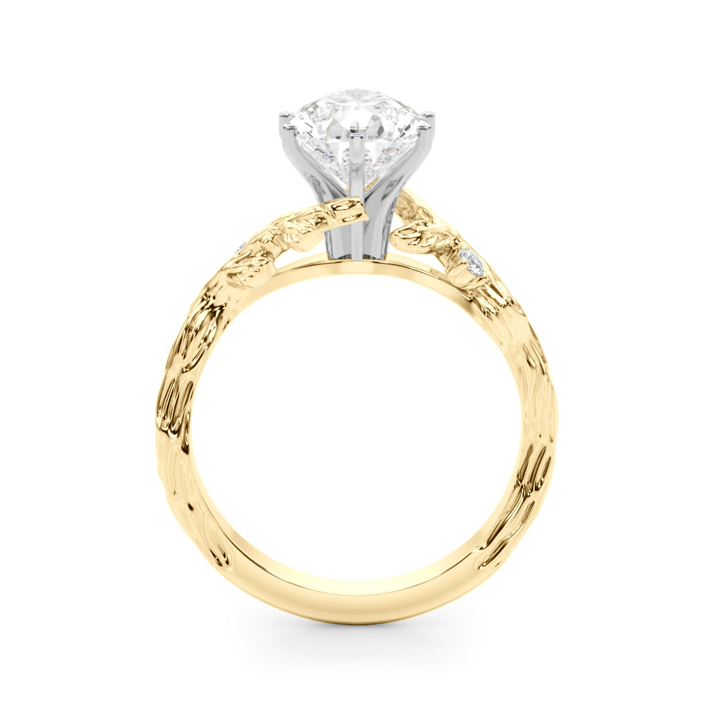 Resplendent Center Round Diamond Engagement Ring — 9K/18K Gold & Platinum