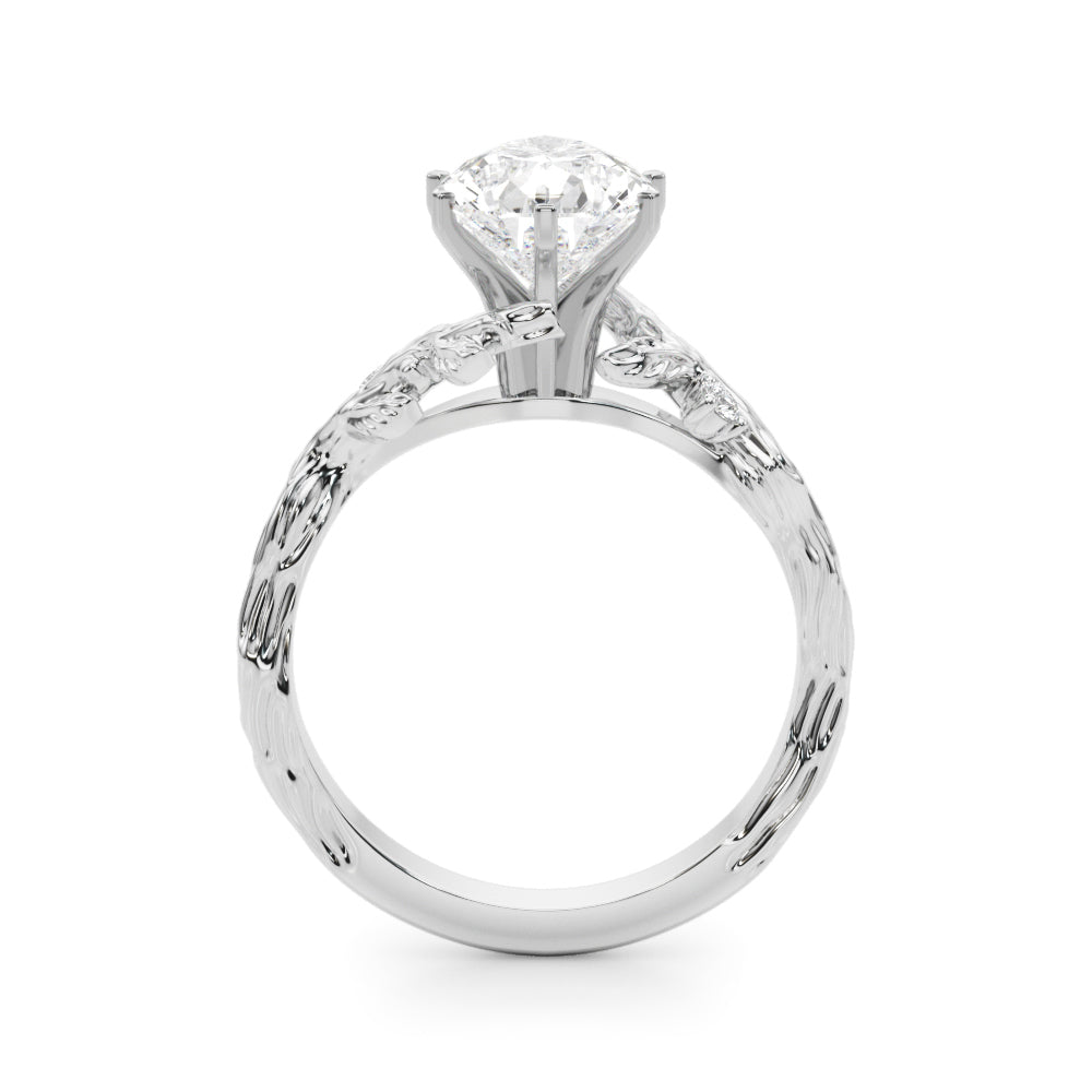 Resplendent Center Round Diamond Engagement Ring — 9K/18K Gold & Platinum