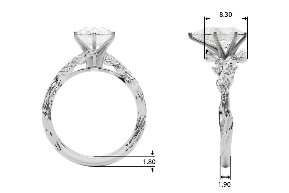 Resplendent Center Round Diamond Engagement Ring — 9K/18K Gold & Platinum