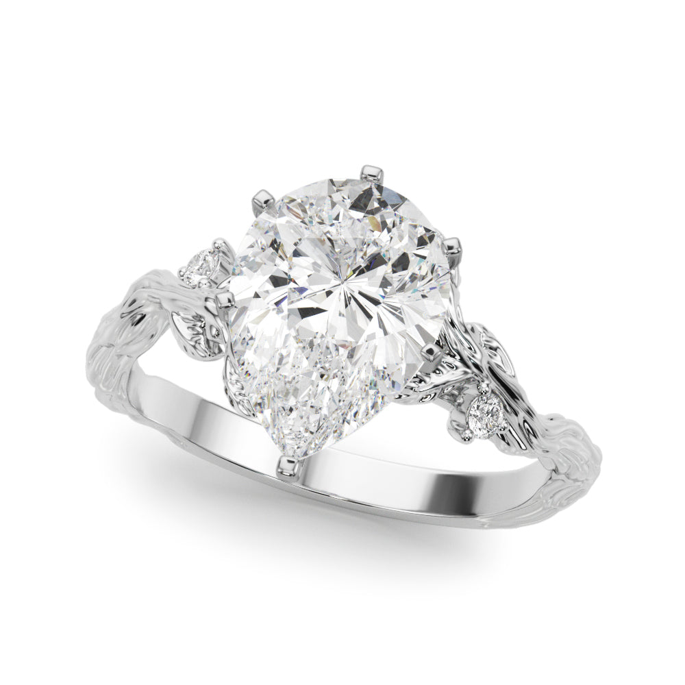 Resplendent Center Round Diamond Engagement Ring — 9K/18K Gold & Platinum