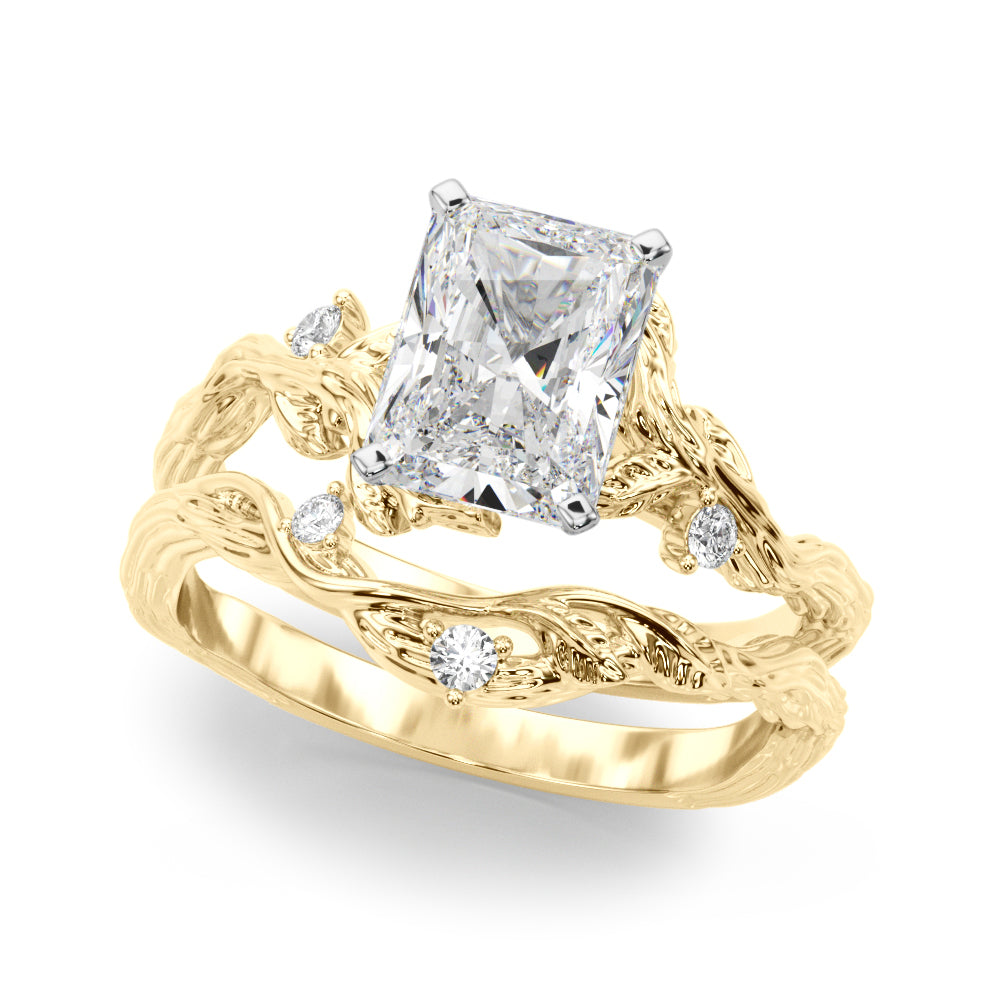 Resplendent Center Round Diamond Engagement Ring — 9K/18K Gold & Platinum