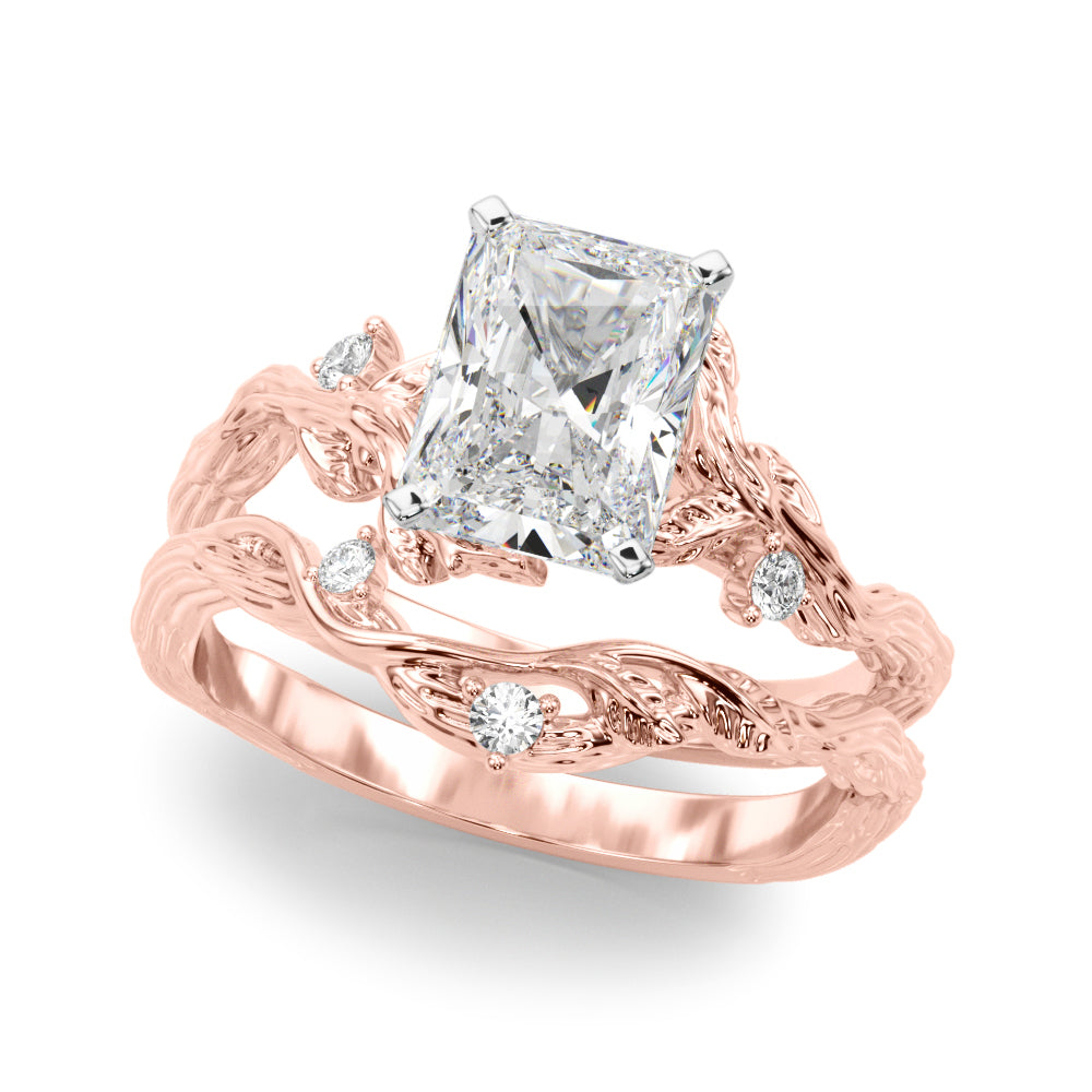 Resplendent Center Round Diamond Engagement Ring — 9K/18K Gold & Platinum