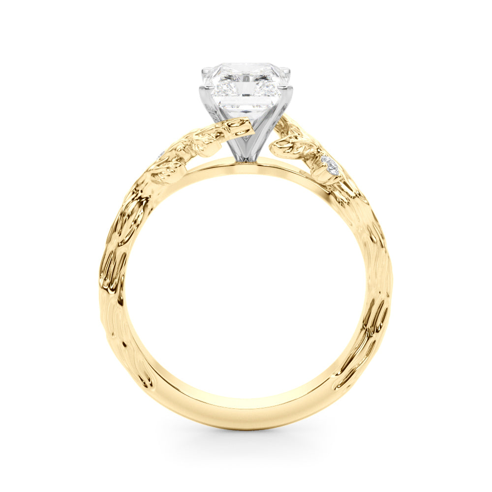 Resplendent Center Round Diamond Engagement Ring — 9K/18K Gold & Platinum