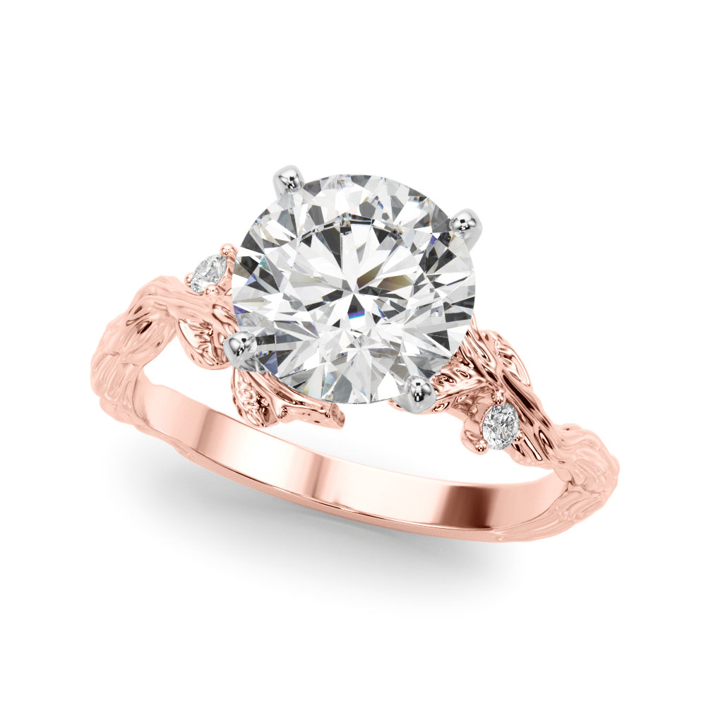 Resplendent Center Round Diamond Engagement Ring — 9K/18K Gold & Platinum
