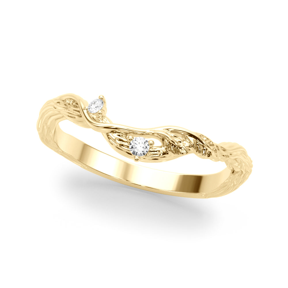 Accented Floral Half Eternity Ring in Gold & Platinum