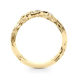 Accented Floral Half Eternity Ring in Gold & Platinum