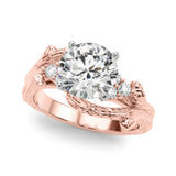 Cherished Center Round Diamond Engagement Ring — 9K/18K Gold & Platinum