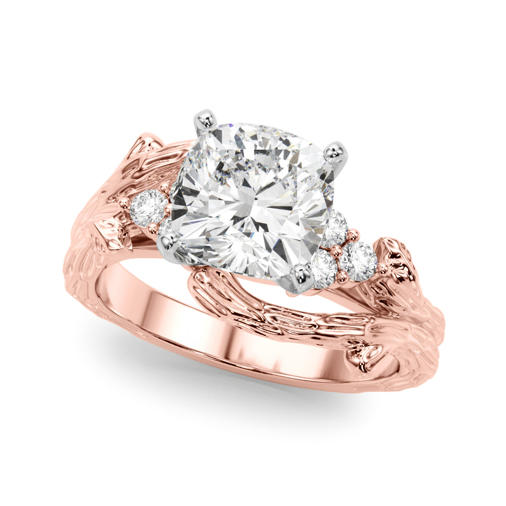 Cherished Center Round Diamond Engagement Ring — 9K/18K Gold & Platinum