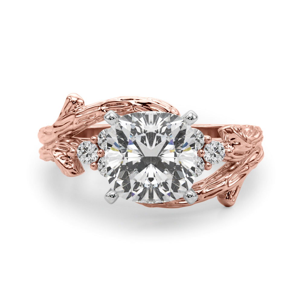 Cherished Center Round Diamond Engagement Ring — 9K/18K Gold & Platinum