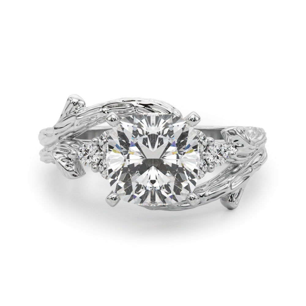 Cherished Center Round Diamond Engagement Ring — 9K/18K Gold & Platinum