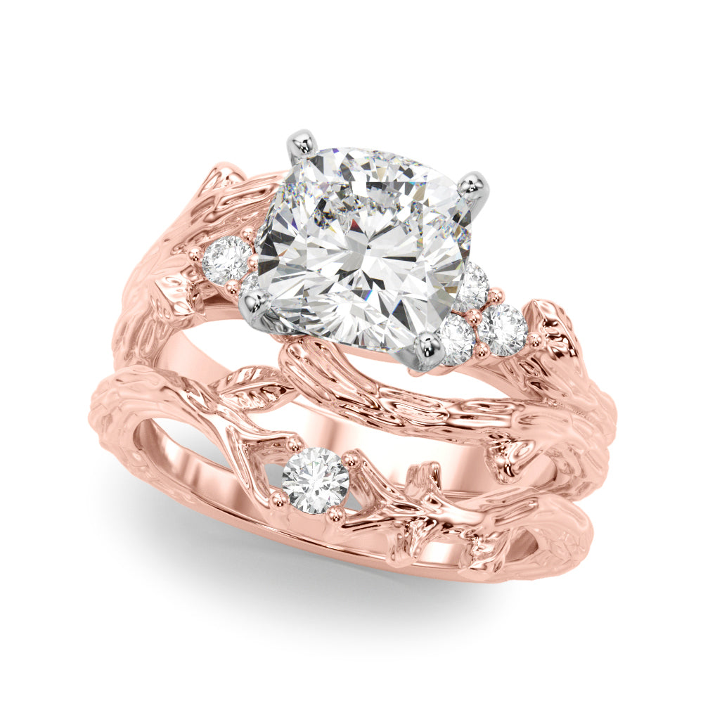 Cherished Center Round Diamond Engagement Ring — 9K/18K Gold & Platinum