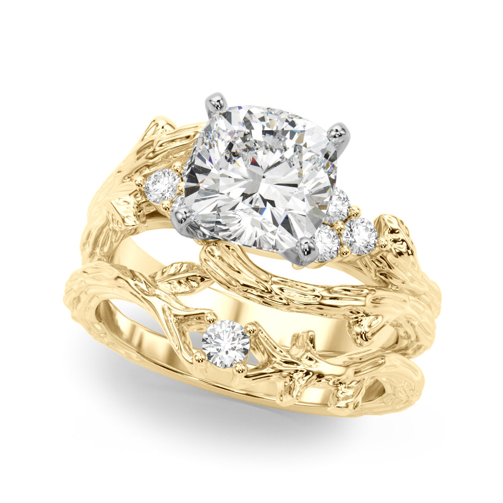 Cherished Center Round Diamond Engagement Ring — 9K/18K Gold & Platinum