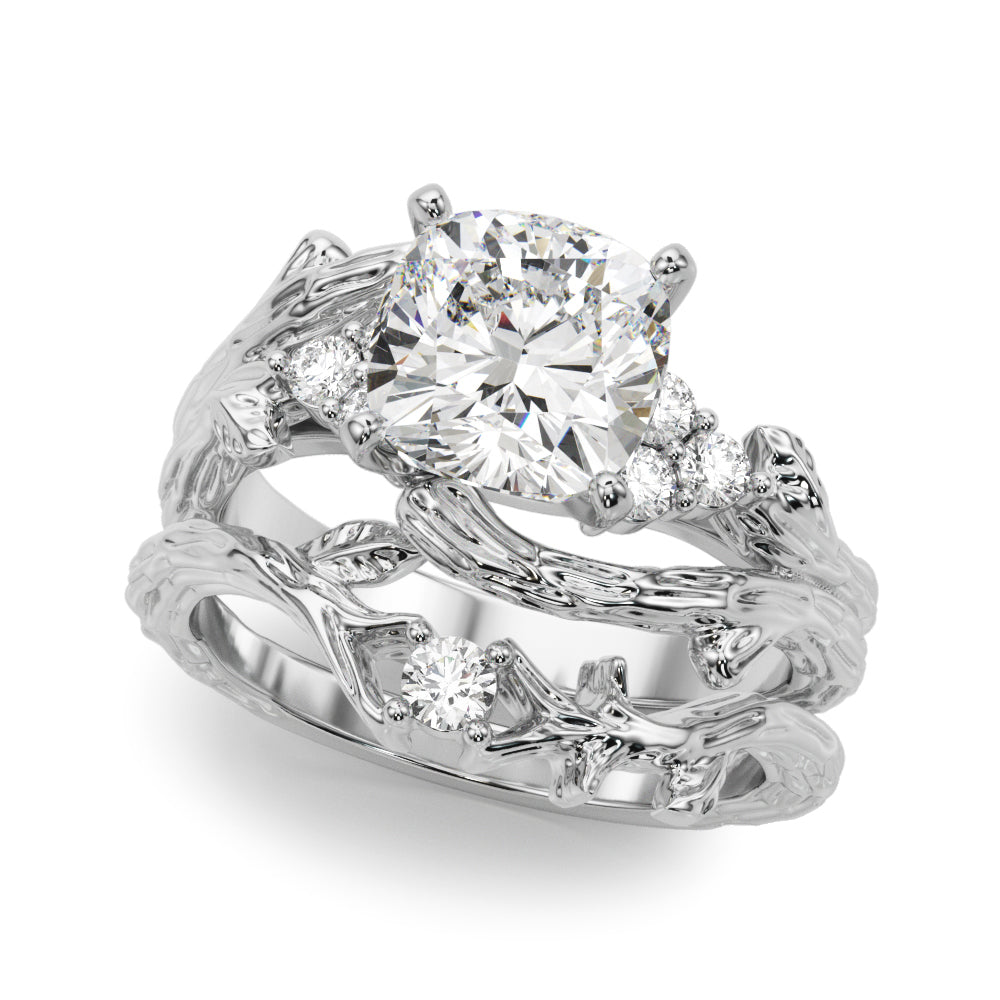 Cherished Center Round Diamond Engagement Ring — 9K/18K Gold & Platinum