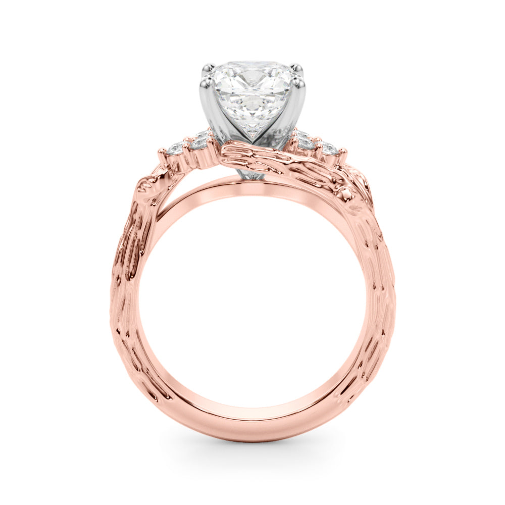 Cherished Center Round Diamond Engagement Ring — 9K/18K Gold & Platinum