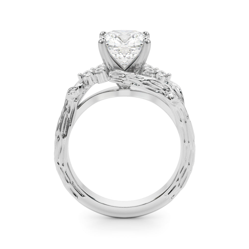 Cherished Center Round Diamond Engagement Ring — 9K/18K Gold & Platinum