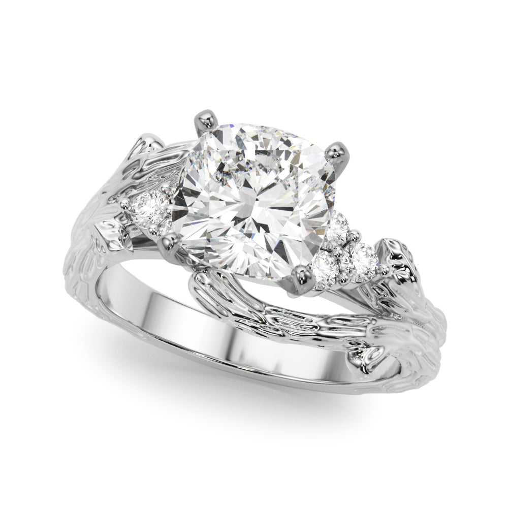 Cherished Center Round Diamond Engagement Ring — 9K/18K Gold & Platinum
