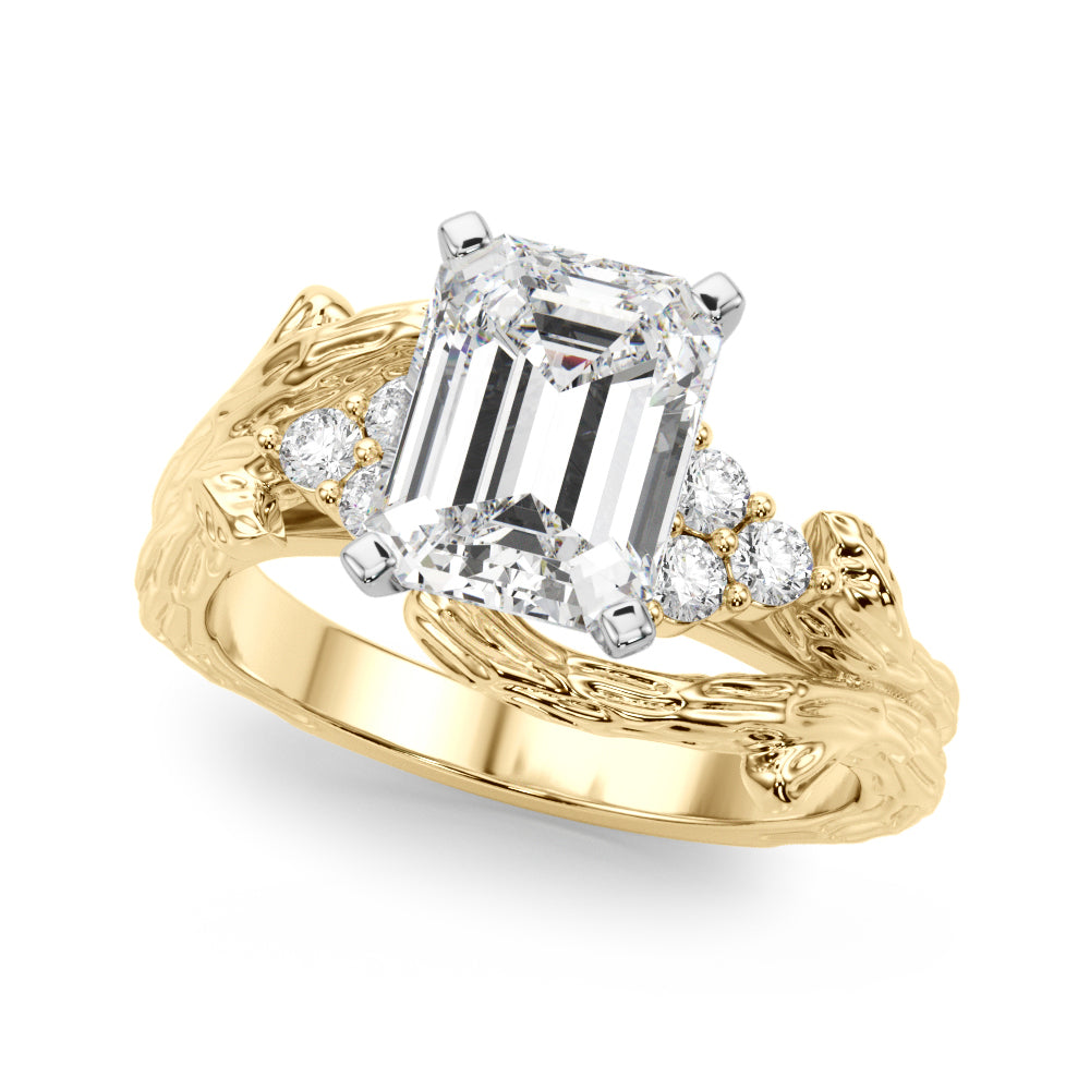 Cherished Center Round Diamond Engagement Ring — 9K/18K Gold & Platinum