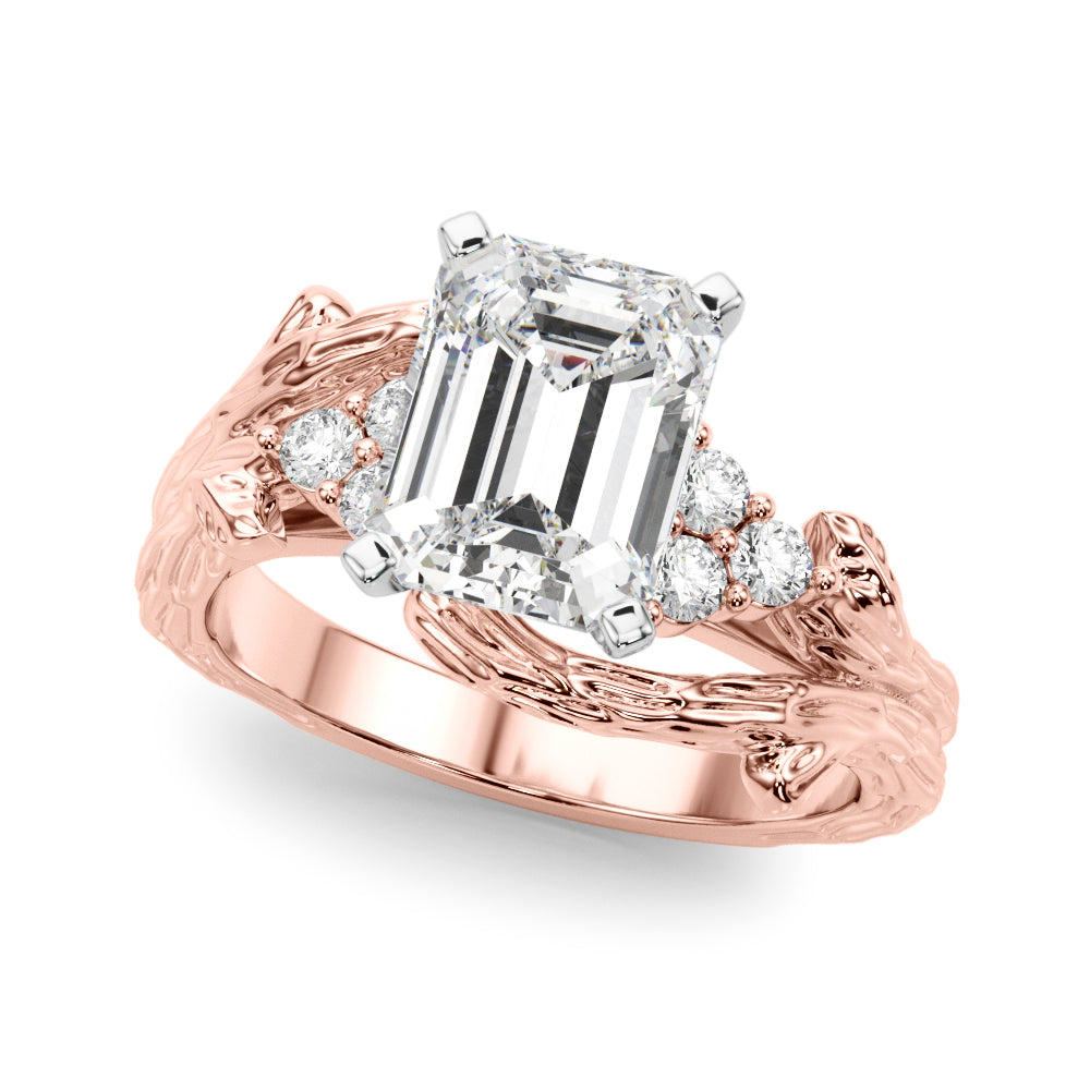 Cherished Center Round Diamond Engagement Ring — 9K/18K Gold & Platinum
