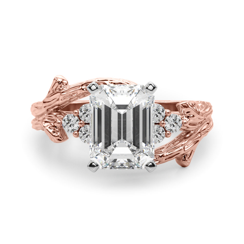 Cherished Center Round Diamond Engagement Ring — 9K/18K Gold & Platinum
