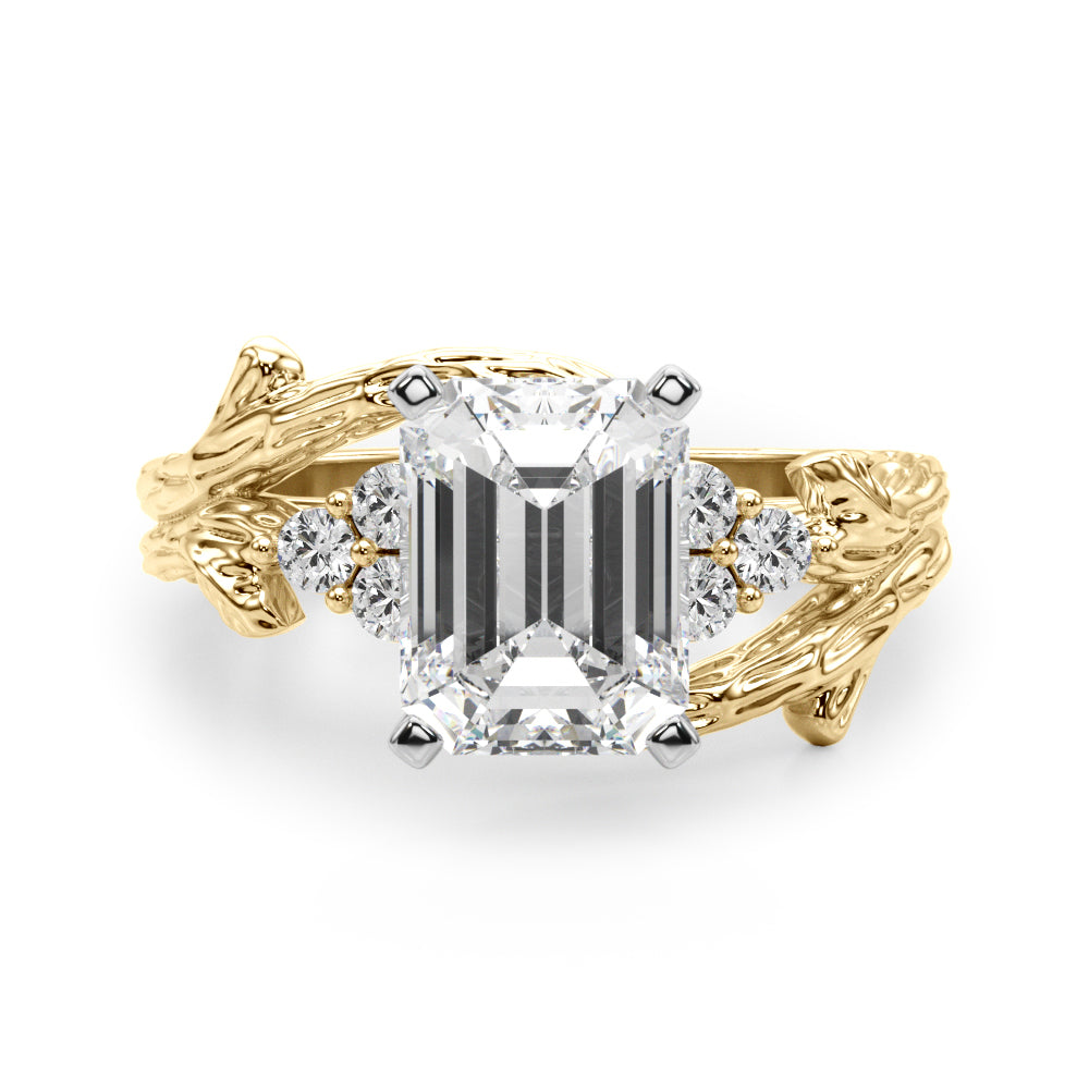 Cherished Center Round Diamond Engagement Ring — 9K/18K Gold & Platinum