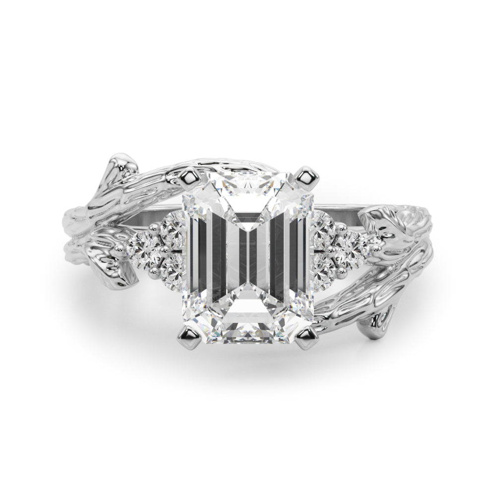 Cherished Center Round Diamond Engagement Ring — 9K/18K Gold & Platinum