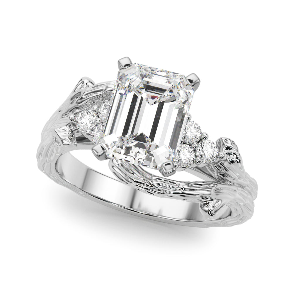 Cherished Center Round Diamond Engagement Ring — 9K/18K Gold & Platinum
