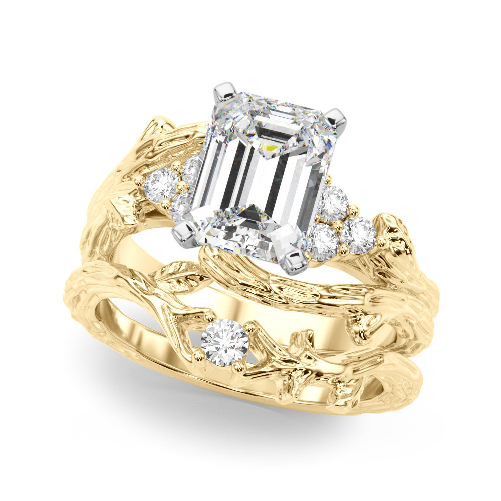 Cherished Center Round Diamond Engagement Ring — 9K/18K Gold & Platinum