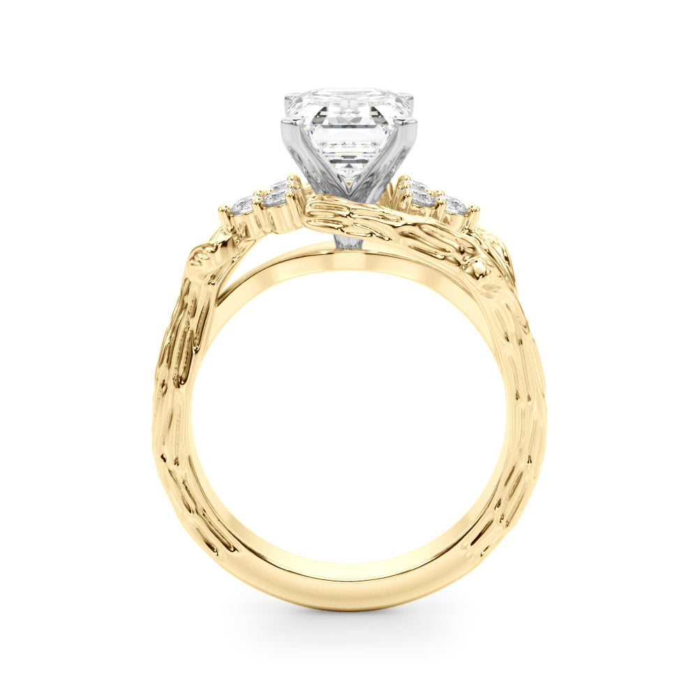 Cherished Center Round Diamond Engagement Ring — 9K/18K Gold & Platinum