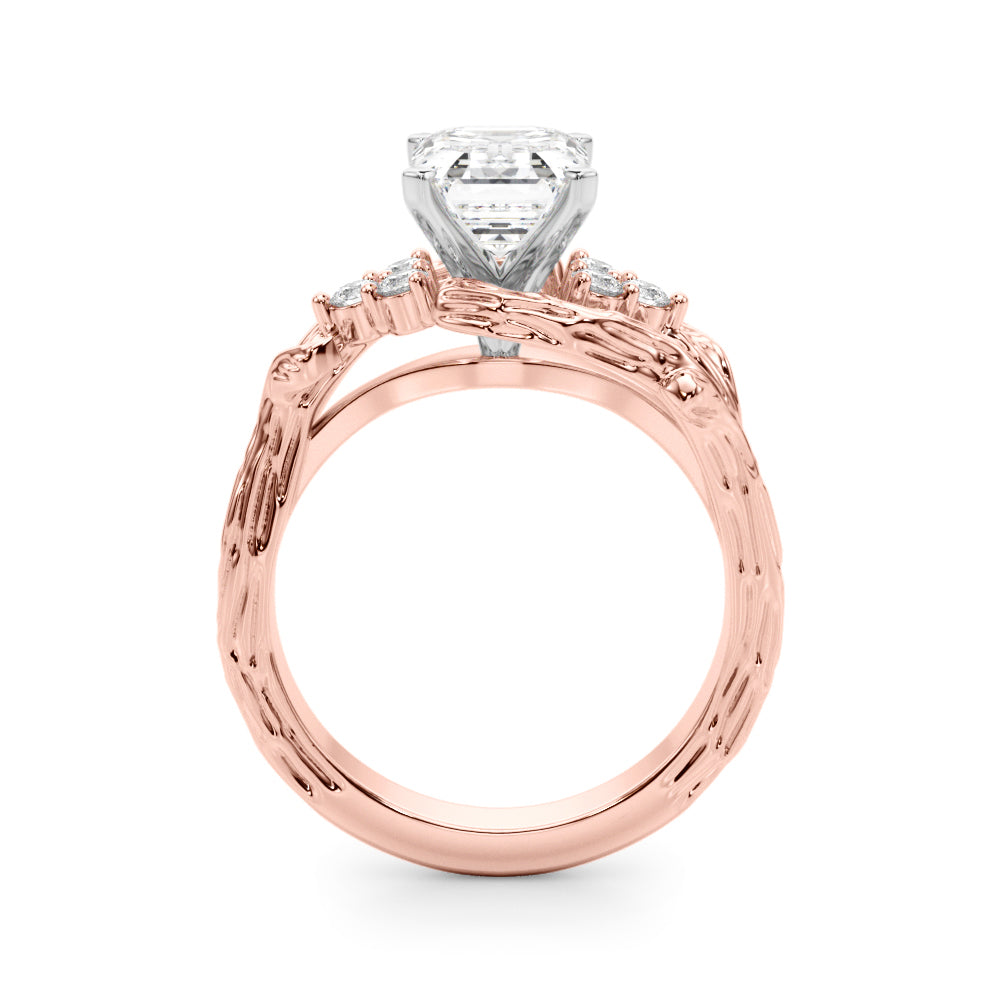 Cherished Center Round Diamond Engagement Ring — 9K/18K Gold & Platinum
