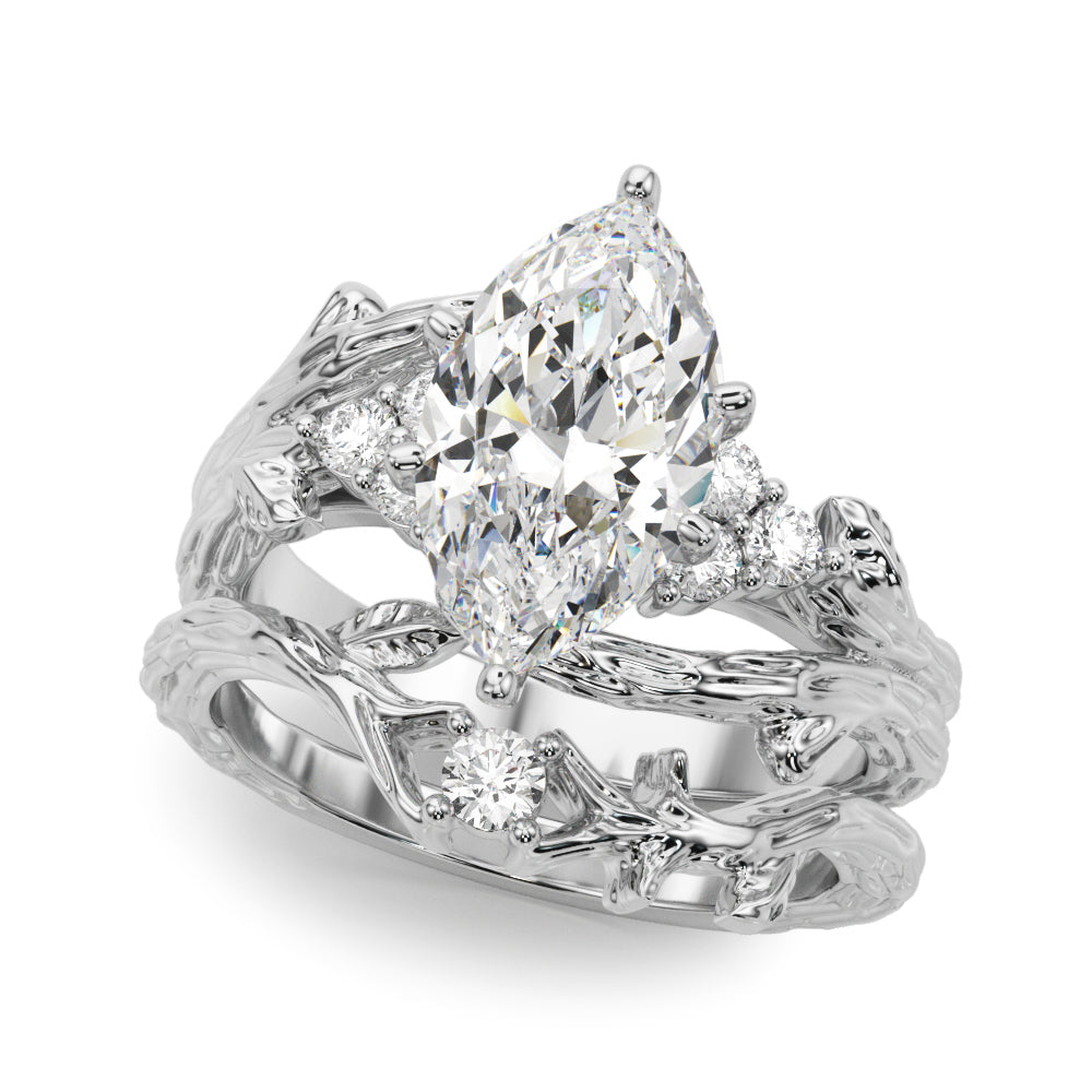 Cherished Center Round Diamond Engagement Ring — 9K/18K Gold & Platinum